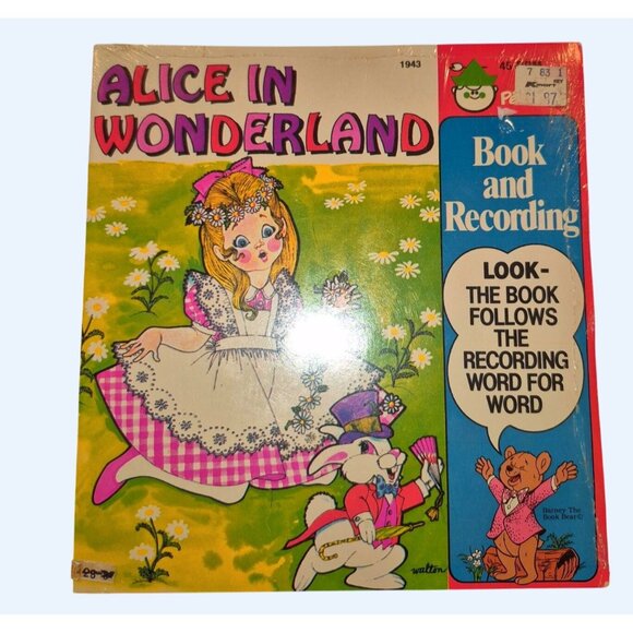 Alice In Wonderland Book& Recording Vintage 1981 Peter Pan With Barney The Book - Picture 1 of 7